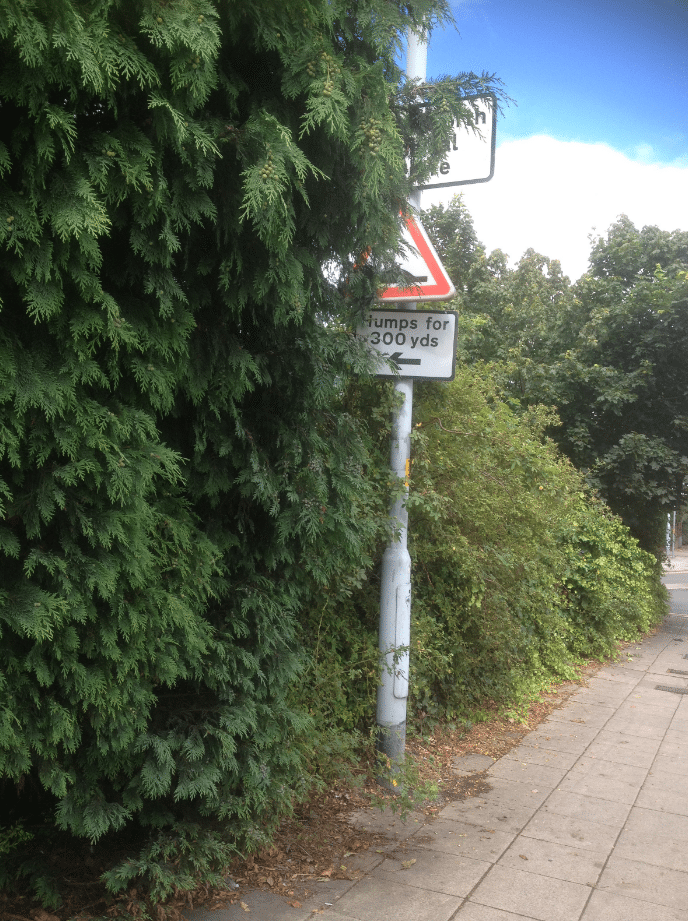Safety Warning over Hedges and Trees
