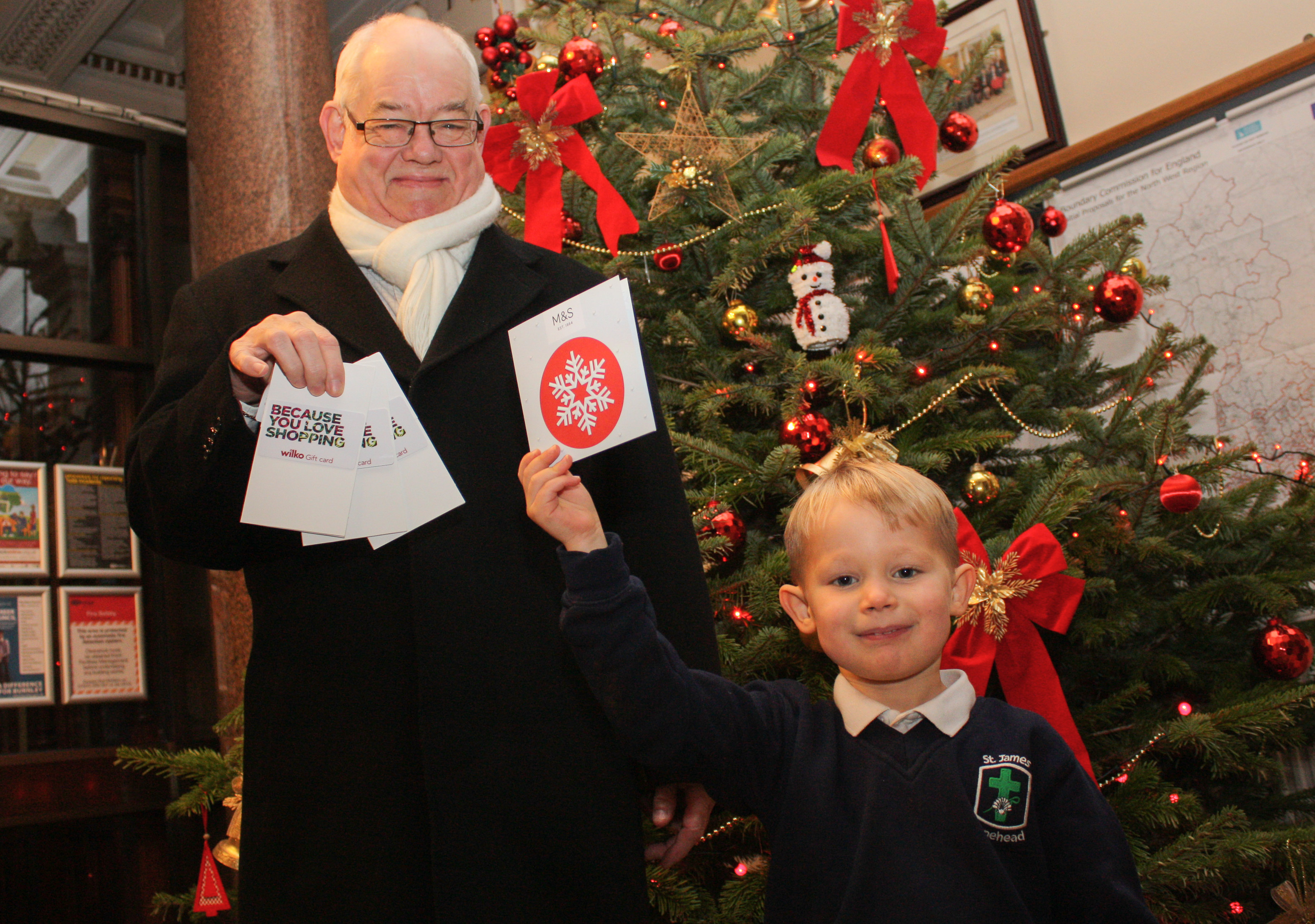 Christmas winner picks up his prize