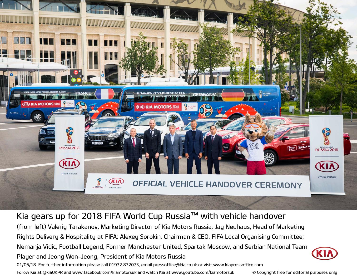 KIA GEARS UP FOR 2018 FIFA WORLD CUP RUSSIA™ WITH VEHICLE HANDOVER