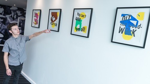 Student artwork picked by Gary Neville displayed at luxury hotel
