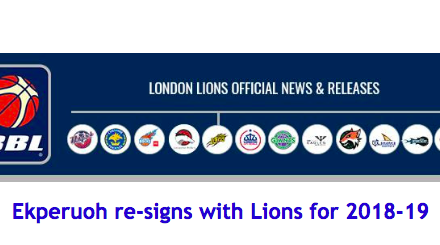 Ekperuoh re-signs with Lions for 2018-19