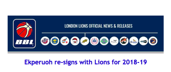 Ekperuoh re-signs with Lions for 2018-19