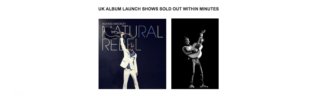 RICHARD ASHCROFT ANNOUNCES UK & IRELAND HEADLINE TOUR