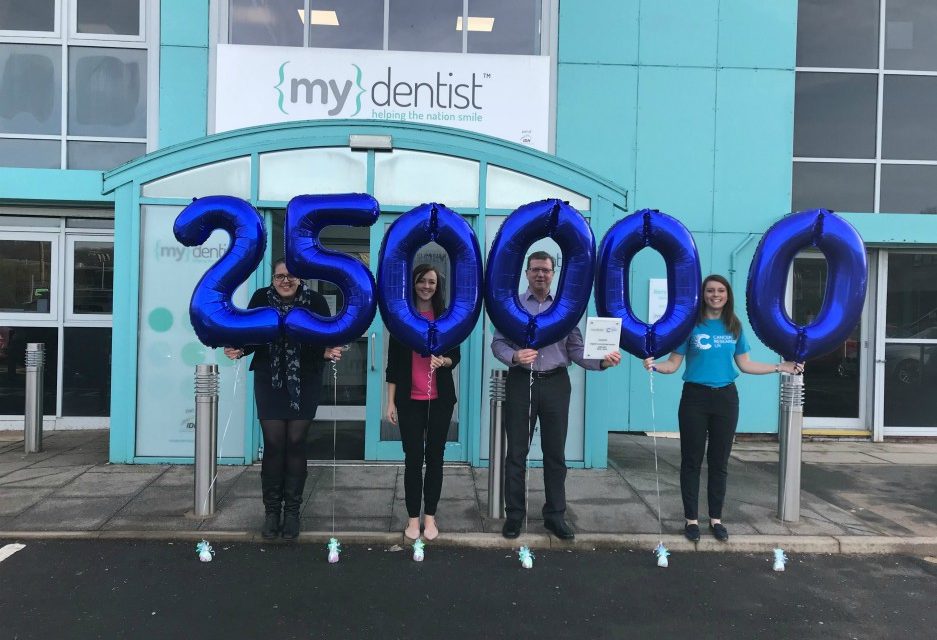 NORTH WEST-BASED mydentist REACHES £250,000 FUNDRAISING MILESTONE FOR CANCER RESEARCH UK
