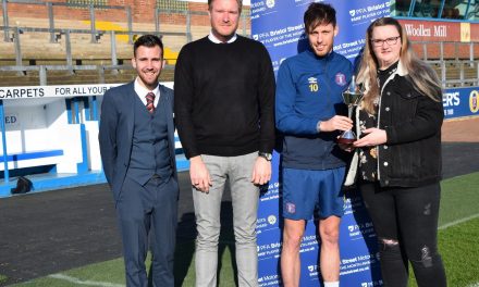 CARLISLE FAN ABBIE MEETS FOOTBALLING HERO