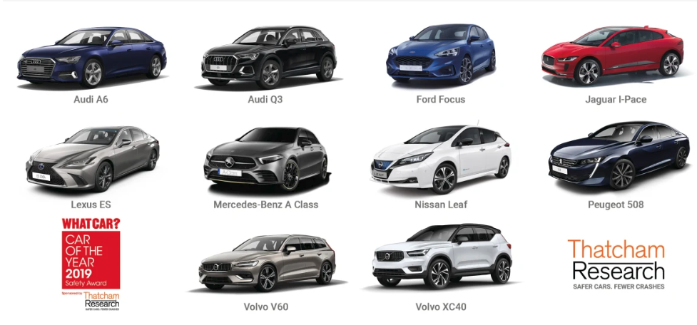 Thatcham Research reveals the ten safest new drives for 2019
