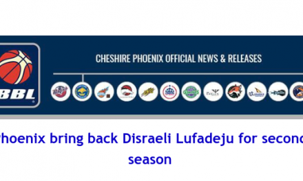 British Basketball League: Phoenix bring back Disraeli Lufadeju for second season