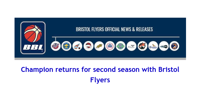 British Basketball League: Champion returns for second season with Bristol Flyers