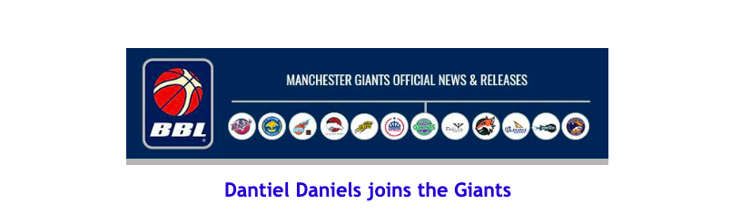 News from British Basketball League: Dantiel Daniels joins the Giants