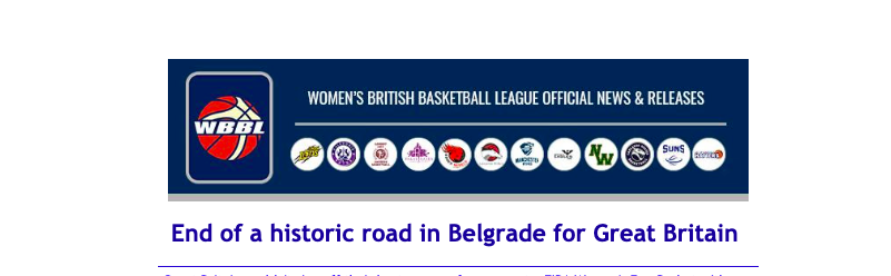 News from Women’s British Basketball League: End of a historic road in Belgrade for Great Britain