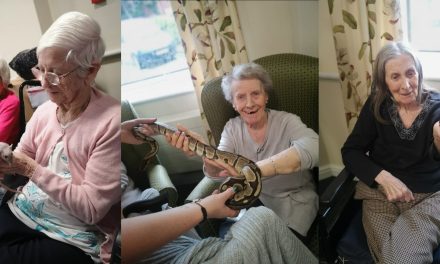 Elderly enjoy a magic encounter with Harry Potter creatures