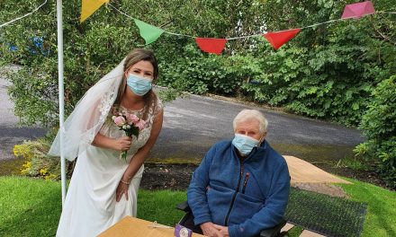 BLUSHING BRIDE AT ACCRINGTON CARE HOME