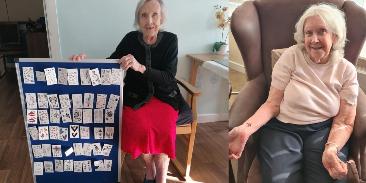 Care home’s temporary tattoo parlour for residents