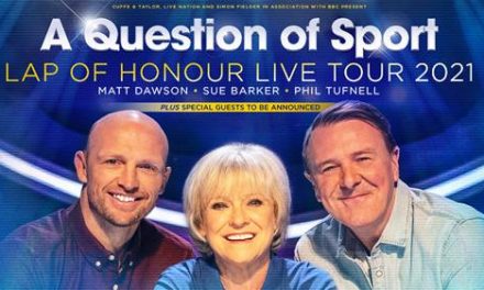LEEDS DATE ADDED FOR A QUESTION OF SPORT LIVE 2021 – LAP OF HONOUR FOR SUE BARKER, MATT DAWSON AND PHIL TUFNELL