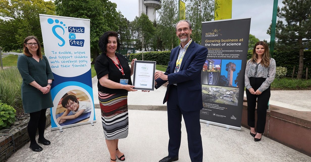 Sci-Tech Daresbury wins charity award for Stick ‘n’ Step partnership