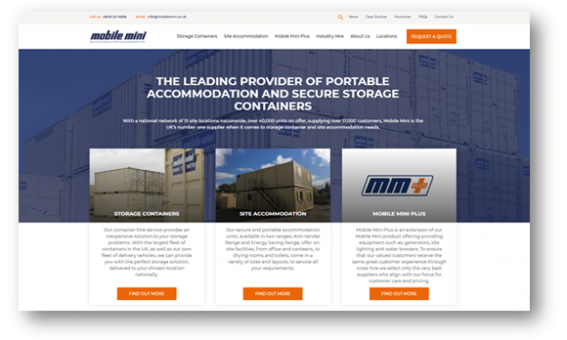 Mobile Mini installs product finder technology in new website launch