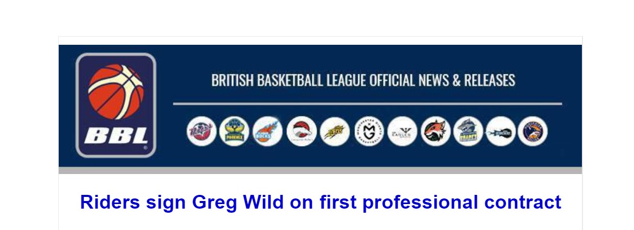 Riders sign Greg Wild on first professional contract