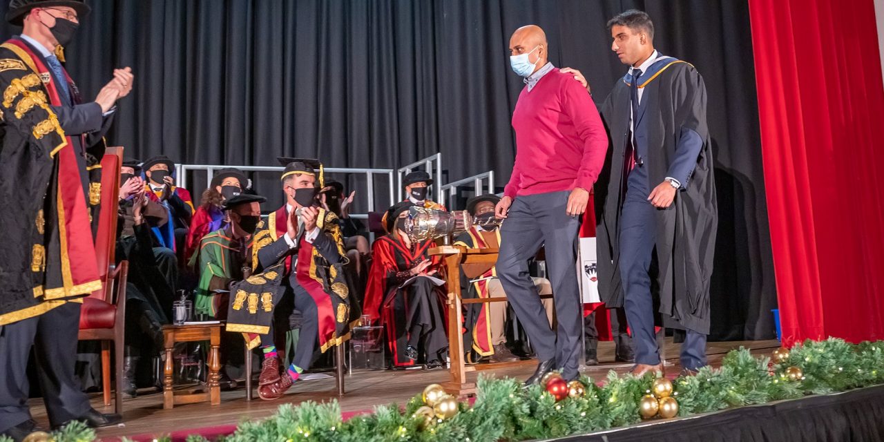 Graduation for inspirational blind footballer
