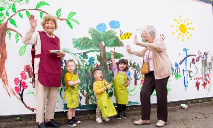 Generations come together to create fresco in Lymm