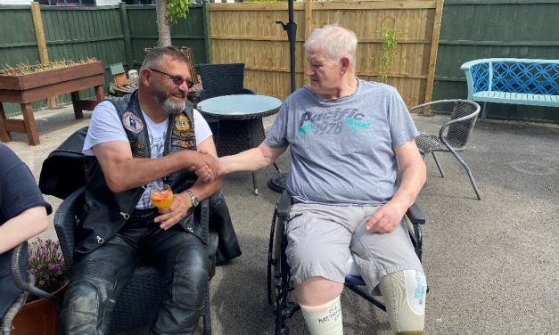 Residents at Knutsford based care home fulfil dream of revving motorbike again as part of Seize the Day initiative