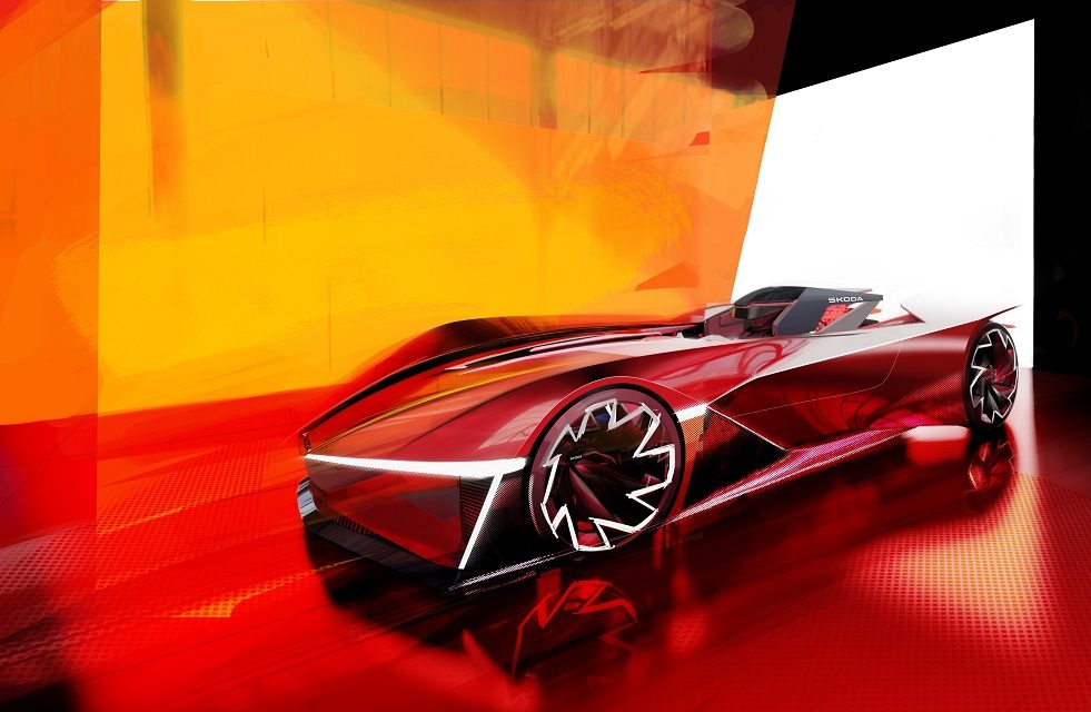 ŠKODA VISION GT: a digital design model of an emotive, all-electric racing car