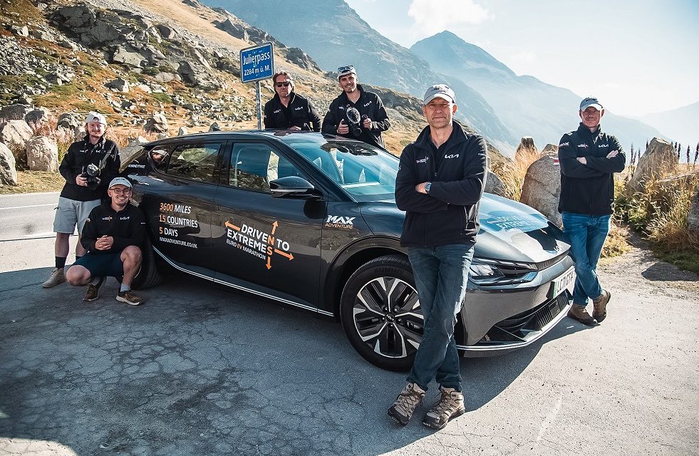 3,174 miles and 16 countries in 89 hours 12 minutes Max Adventure team pilots fully electric Kia EV6 from Oslo to Lisbon for the Driven To Extremes Euro EV Marathon