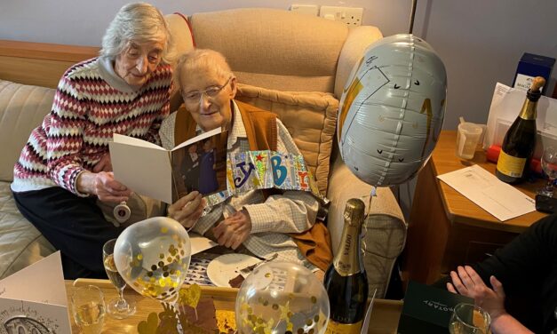 Birthday celebrations at Knutsford home as resident turns 100 with partner by his side