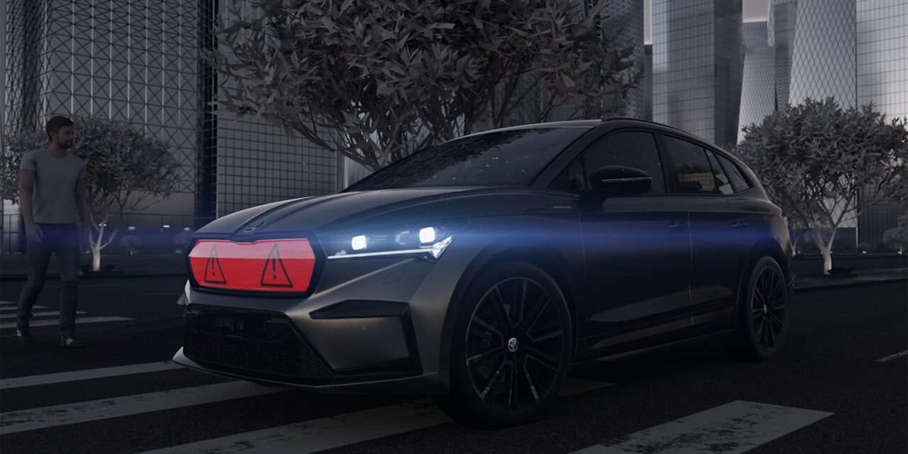Škoda developing unique car grille tech to give pedestrians the green light when crossing roads