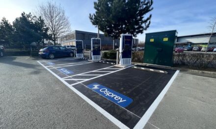 New rapid EV charging site opened at Willerby Business Park in Hull by Osprey Charging Network, supports critical public charging infrastructure