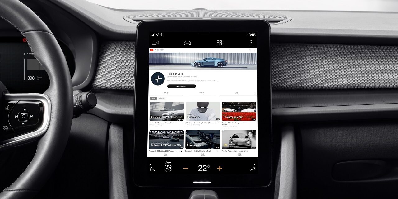Polestar 2 now with YouTube; expansions to Range Assistant and Apple CarPlay
