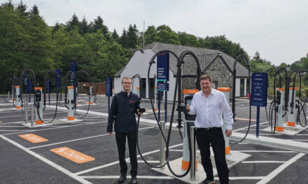 Central Devon MP Mel Stride welcomes Osprey Charging’s Salmon’s Leap hub, the largest EV charging site of its kind in the South West