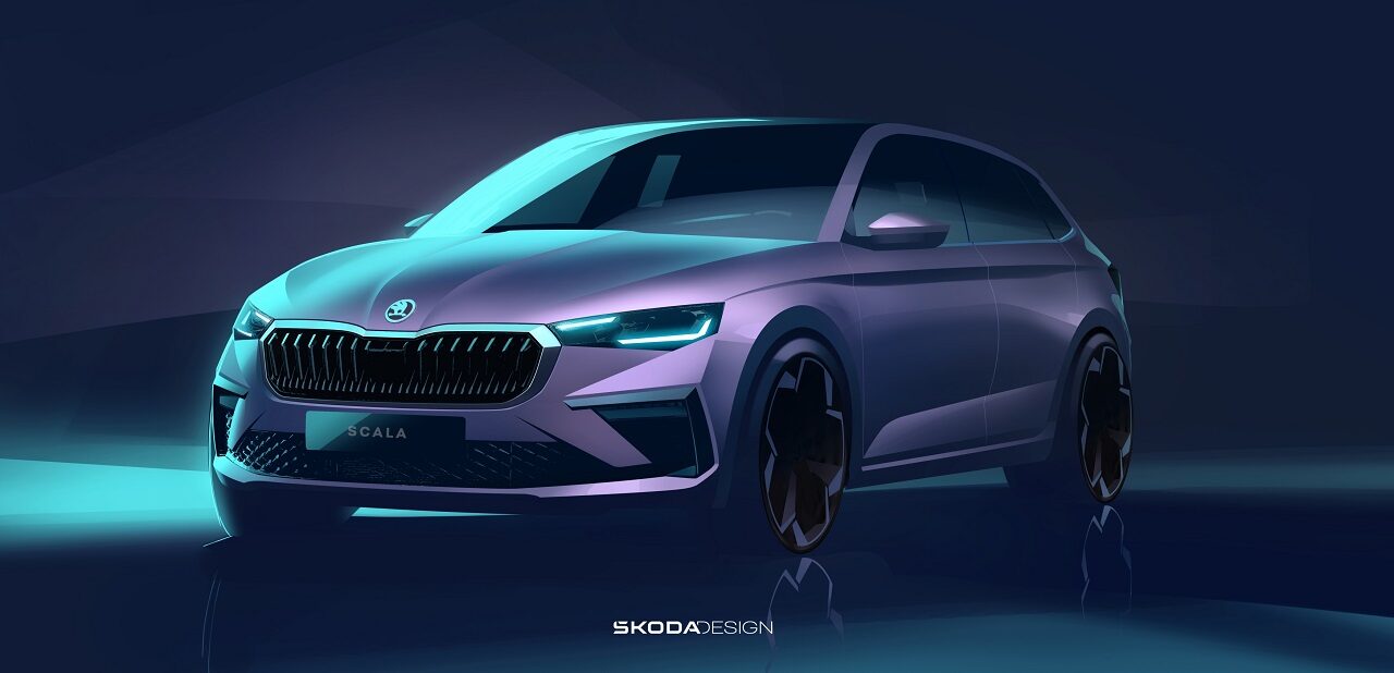 First glimpse of refreshed Škoda Scala and Škoda Kamiq