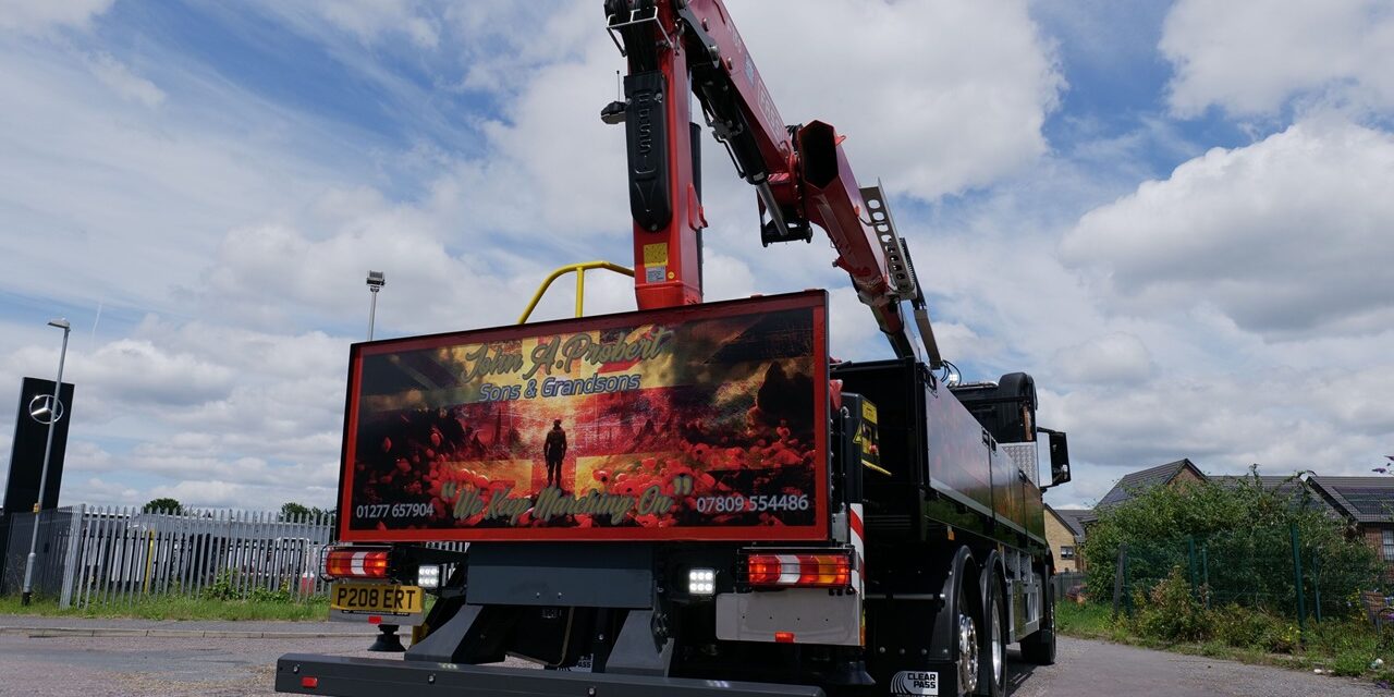 Memorial Mercedes-Benz Arocs blooms on poppy day