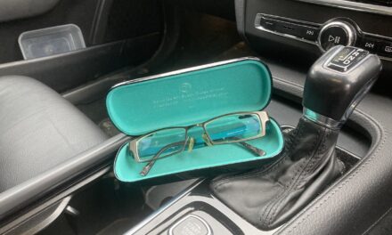 See sense with spare pair of glasses in the car