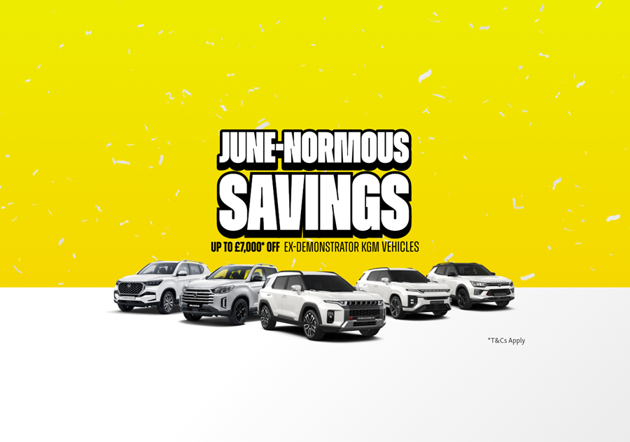 KGM UK launches June-normous Savings with up to £7,000 off ex-demonstrator vehicles