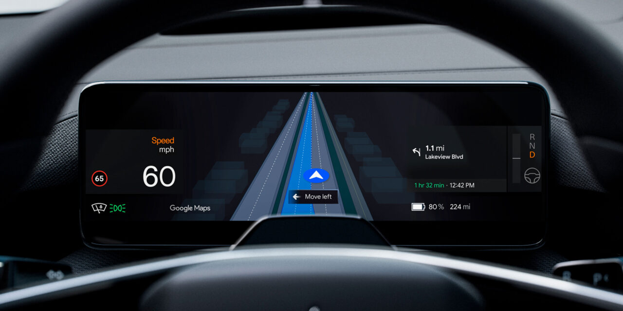 Polestar first to integrate Google Maps’ live lane guidance – a new navigation experience on the driver display in Polestar 4